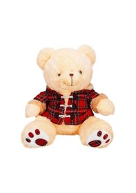 Resim 1510 Ekose Elbiseli Peluş Ayı 45 Cm -sunman 