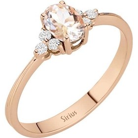 Resim Sirius Pırlanta Ve Oval Morganite Taşlı Saga Yüzük 0817R0273 