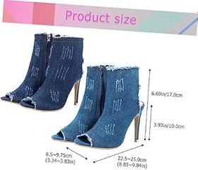 Resim LIFKOME Yüksek Topuklu Kadın Sandaletler Şık Balık Ağız Tasarımı Kolay Giyilen Yaz Ayakkabıları Açık Mavi 