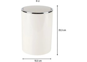 Resim Şık Bej 6 Lt Çok Amaçlı Çöp Kovası, Banyo ve Mutfak Için Ideal 