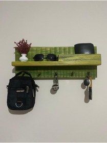 Resim SERTİCARET Yeşil Dekoratif Ahşap Anahtarlık 