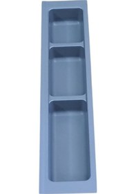 Resim Mutfak, Çekmece Düzenleyici 3 Bölme Modül, Antrasit, 11 x 48 cm (Boydan 3,5 cm Kesilebilir) 