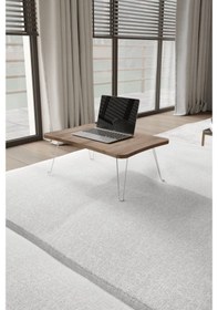 Resim Taşınabilir Katlanır Yatak Koltuk Üstü Hasta Servis Bilgisayar Çalışma Sehpası Ceviz 