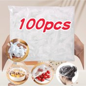 Resim 100'lük Paket Tek Kullanımlık Esnek Gıda Sınıfı Plastik Kapaklar - Mutfak, Duş ve Depolama için Mikrodalga Güvenli Yeniden Kullanılabilir Açılır Kapanır Kapaklı Konteynerler - Çok Amaçlı Hava Geçirmez Kapaklar Kaseler, Tabaklar, Yemekler, Mikrodalgada Yiyecek Örtüsü, Çok Yönlü Mutfak Aracı, Gıda Dereceli Malzeme 