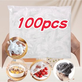Resim 100'lük Paket Tek Kullanımlık Esnek Gıda Sınıfı Plastik Kapaklar - Mutfak, Duş ve Depolama için Mikrodalga Güvenli Yeniden Kullanılabilir Açılır Kapanır Kapaklı Konteynerler - Çok Amaçlı Hava Geçirmez Kapaklar Kaseler, Tabaklar, Yemekler, Mikrodalgada Yiyecek Örtüsü, Çok Yönlü Mutfak Aracı, Gıda Dereceli Malzeme 