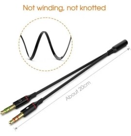 Resim Daytona Sk-04 3.5 mm Mikrofon ve Kulaklık Ayırıcı Birleştirici Aux Splitter Ses KABLOSU-20CM (2 ADET) 