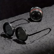 Resim Erkekler ve kadınlar için vintage yuvarlak çerçeveli moda gözlükleri, kendinden ayarlanabilen, çinko alaşımlı çerçeveli, PC lensli, günlük giyim ve partiler için ideal, parti moda gözlükleri|Vintage yuvarlak gözlükler|Polikarbon lens 