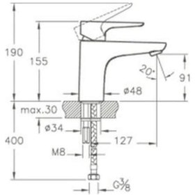 Resim Artema X-Line A42321 Lavabo Bataryası 