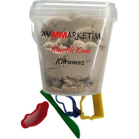 Resim Oyun Kalıbı Hediyeli Kurumayan Kinetik Kum 800 Gram Ve Kalıp Hediyeli Oyun Kumu Yapışmaz Kum Krem 