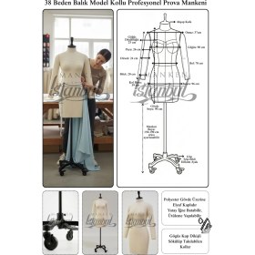 Resim Manken İstanbul 38 Beden Yüksek Kalite Döküm Ayak Fransız Profesyonel Prova Mankeni Terzi Mankeni 