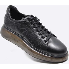Resim Fosco Hakiki Deri Siyah Sneaker Erkek Ayakkabı 9836 100 