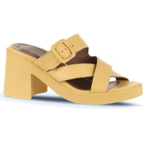 Resim Bueno Shoes Sarı Deri Kadın Topuklu Terlik 01WA1701 01WA1701 