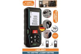 Resim 50M Dijital Lazer Metre – Yüksek Hassasiyetli Mesafe Ölçer | LCD Ekranlı | Otomatik Alan/hacim Hesaplama 