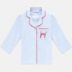 Resim Pijamare Mini Unisex Çocuk Pijama Takım / Kırmızı biyeli - S 