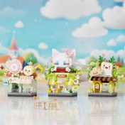 Resim Street Scene Series Miniature Building Blocks - DIY Pet Shop, Flower Shop, Burger Restaurant & Coffee Shop Modelleri, Sevimli Hayvan Karakterleri, Pastel Renkler ve Canlı Detaylar - Yetişkinler ve Gençler için Yaratıcı Hediye, Yapı Blok Setleri, Mağaza Gösteri Modelleri, Zihinsel Tasarımlar, Renkli İnşaat Kiti 