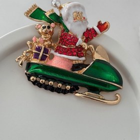 Resim Noel Baba Kızak Broş 