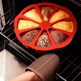 Resim 1 adet Silikon Üçgen Kek Kalıbı Seti - 8 boşluklu yapışmaz pişirme tepsileri için uygun, brownie, pankek, cupcake vb. için - Düğünler, tatiller ve günlük pişirme için mükemmel 