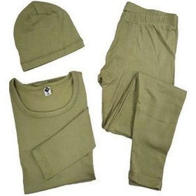 Resim Kota Termal İçlik Yeşil Alt - Üst (Bere Hediyeli) - Askeri Malzeme Haki 