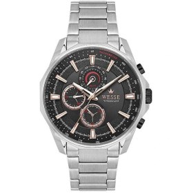 Resim Wesse Wwg403602 Quartz Titanyum Gri Füme Kadran 42 Mm Erkek Kol Saati Gri 