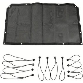 Resim Dashanshop Jeep Wrangler Jl Jlu Gladiator Jt Bikini Top Sunshade Black Pvc Mesh Windshield Visor 2018-2025 2 4 Door Roof Sunshade Visor Black- 