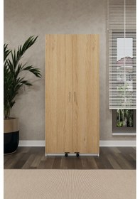 Resim Mutfak Kiler Dolabı Beyaz & Royal Mermer Asra Trend Mk-04 