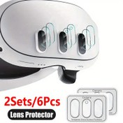 Resim 2 Set/6 Adet VR Gözlüğü Ev Sahibi Şeffaf Cam Film Meta Quest 3 Başı HD Şeffaf Cam Sertliği Koruyucu Film için Meta Quest 3 Aksesuarları 