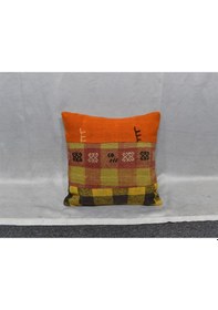 Resim Zehra Abla Halı Yeni El Dokuma Patchwork Kırkyama Dekoratif Kilim Kırlent Yastık Kılıfı 6476 Çok Renkli 