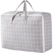 Resim Maiyame Pamuklu Keten Çizgili Toz Geçirmez Yatak Örtüsü Ve Yastık Saklama Çantası - Büyük Boy 