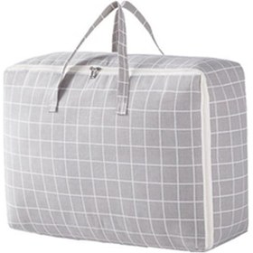 Resim Maiyame Pamuklu Keten Çizgili Toz Geçirmez Yatak Örtüsü Ve Yastık Saklama Çantası - Büyük Boy 