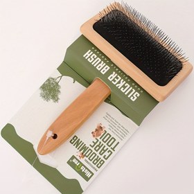 Resim Premium Ahşap Evcil Hayvan Bakım Tarak - Köpekler & Kediler için Nazik Tüy Dökücü Fırça, Ev Kullanımı İçin İdeal 