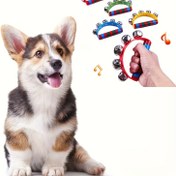 Resim Köpekler ve kediler için çizgili ahşap oyuncaklar, çift katmanlı vurmalı yarım ay zil davul halkaları, Eid Al-Adha için ideal müzikal hediyeler, küçük köpekler için uygun, kediler ve köpekler için dayanıklı çiğneme oyuncakları, çeşitli renklerde mevcuttur, pil olmadan 