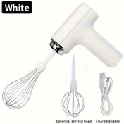 Resim Turcoshop11 Usb Şarjlı Beyaz El Mikseri Pasta Kurabiye Çırpıcı Taşınabilir Kompakt Diğer 