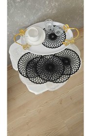 Resim ozbience 6'lı Şık Güpür Tül Peçete Seti, Zarif Sunum İçin Harika Seçim 