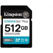 Resim Kingston SDG4-512GB 512GB SDXC Canvas Go Plus Gen4 200MB-s C10 UHS-I U3 V30 Hafıza Kartı 