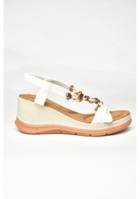 Resim Fox Shoes U258924409 Beyaz Dolgu Tabanlı Kadın Sandalet Beyaz 