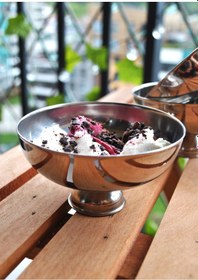 Resim 2 Adet Paslanmaz Çelik Dondurma Kasesi / Pilav Ölçeği 10 Cm 