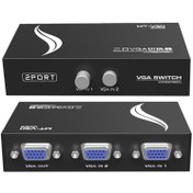 Resim VGA 2 port anahtarlı switch 2 kasa 1 mönitör 