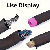 Resim Ekstra Büyük Dayanıklı Oxford Bez Tripod Katlanabilir Sandalye Ayarlanabilir Askılar ve Bağcıklı Kapanış ile - Taşınabilir Açık Kamp Sandalyesi, Seyahat, Piknikler, Yürüyüş, Kamp Ekipmanı için Plaj Şemsiyesi Depolama Çantası, Sağlam İnşaat 