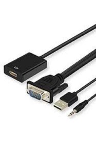 Resim evotech Vga To Hdmi Kablo Dönüştürücü Converter Görüntü Ve Ses Çevirici Adaptör Tv Televizyon Konnektör 