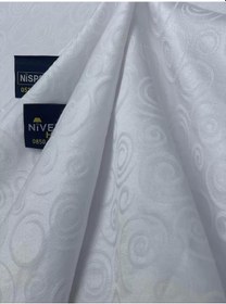 Resim Nivemeshome 140x240 Beyaz Daire Sembol Leke Tutmaz Masa Örtüsü Beyaz 