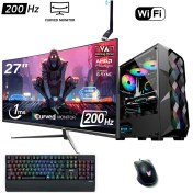 Resim İzoly Entei Y İ3-12100F 16GB 512GB M.2 Nvme Rx 580 8gb 27" 200Hz Oyuncu Masaüstü Bilgisayarı 