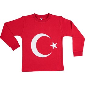 Resim By Cwhr Kolları Manşetli Türk Bayraklı Ay Yıldızlı Uzun Kollu Tshirt 23 Nisan Tshirt 19 Mayıs 29 Ekim 