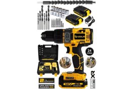 Resim 12V 1.5AH Metal Şanzıman Çift Akülü Bakır Sargı 24 Parça Şarjlı Matkap Akülü Vidalama 