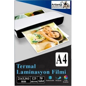 Resim Esranın Dünyası Laminasyon Filmi Parlak A4 50 Li 1 Paket 125 Mikron Laminasyon Kaplama Pvc Kaplama Poşeti 50 Adet 