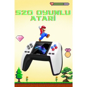 Resim Arthurs Retro Konsol P5 Uyumlu Taşınabilir 520 Oyunlu Kablosuz Game Stick 