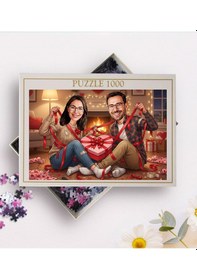 Resim Bk Gift Kişiye Özel Sevgili Karikatürlü 1000 Parça Profesyonel Puzzle-19, 1000 Puzzle, Sevgililer Günü Hediyesi, Sevgiliye Hediye Kobitmeyencom36189 B 