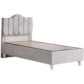 Resim Trend İkili Set, Trend Tek Kişilik Baza Başlık Seti Gri 120 x 200 