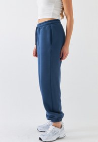 Resim Oversize Unisex Eşofman Altı Marine - 3 İplik Şardonlu, Paça-Bel Lastikli, Cepli, Rahat Kesim - M / MARİNE 