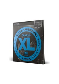 Resim D'addario Etb92-5 Xl Nylon Tapewound 5 Telli Bas Gitar Tel Seti - 50-135 Medium Profesyonel Siyah Naylon Sargı, Sıcak Ve Perküsyif Ton, Pürüzsüz Yüzey Ve Uzun Ömürlü Yapı 