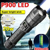 Resim Ultra Parlak P900 LED Taktiksel El Feneri - USB Şarj Edilebilir, Kamp ve Acil Durumlar için Yakınlaştırılabilir Fener, Dayanıklı ABS Malzeme, Noel Hediyeleri, Tatil Ofisi, Yatak Odası, Otel, Parti, Restoran Dekorasyonu için Mükemmel 